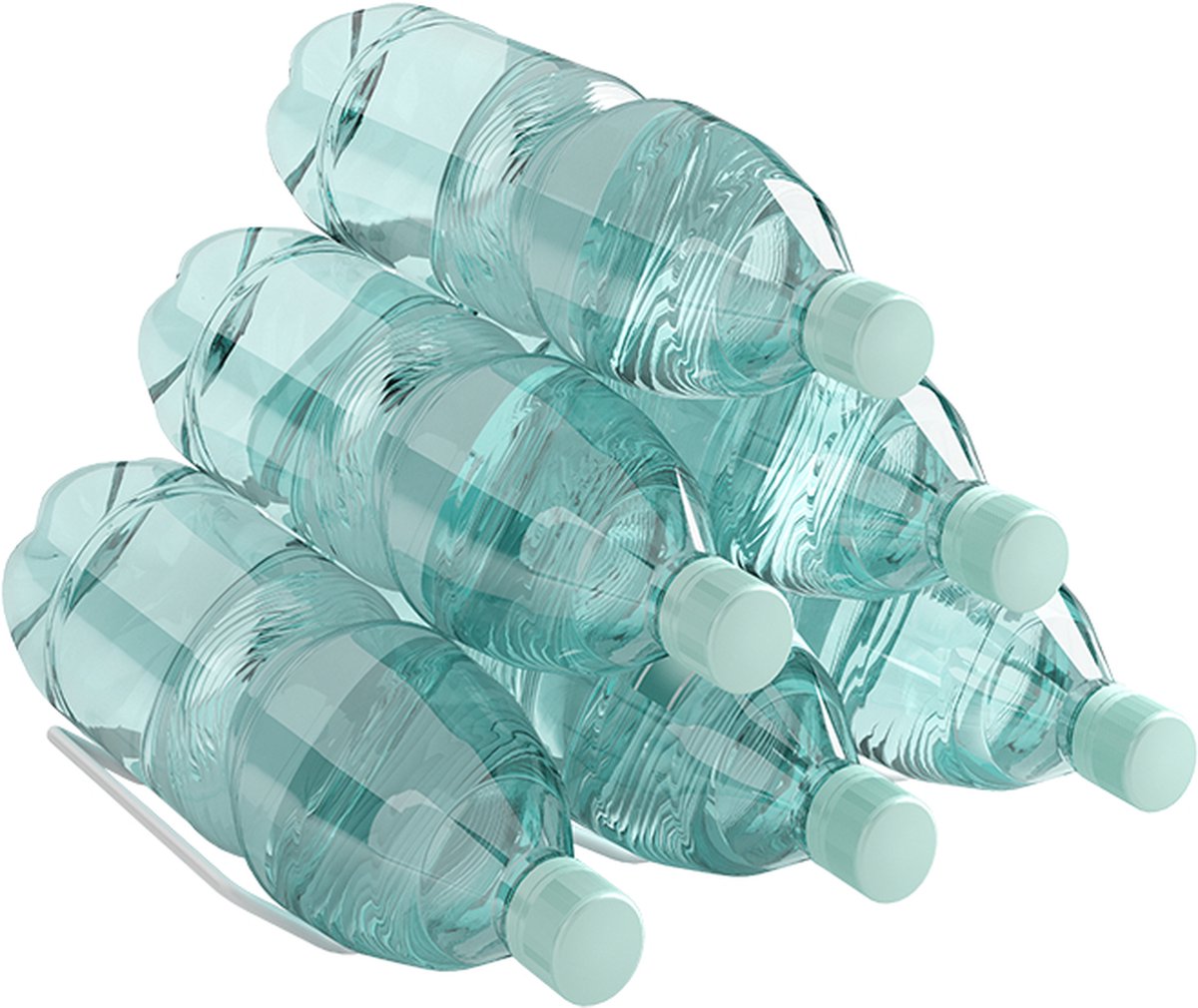 Metaltex ola 6 - botellero para frigorífico - 6 botellas - blanco - 14x31x3 cm - 0,75-1 litro