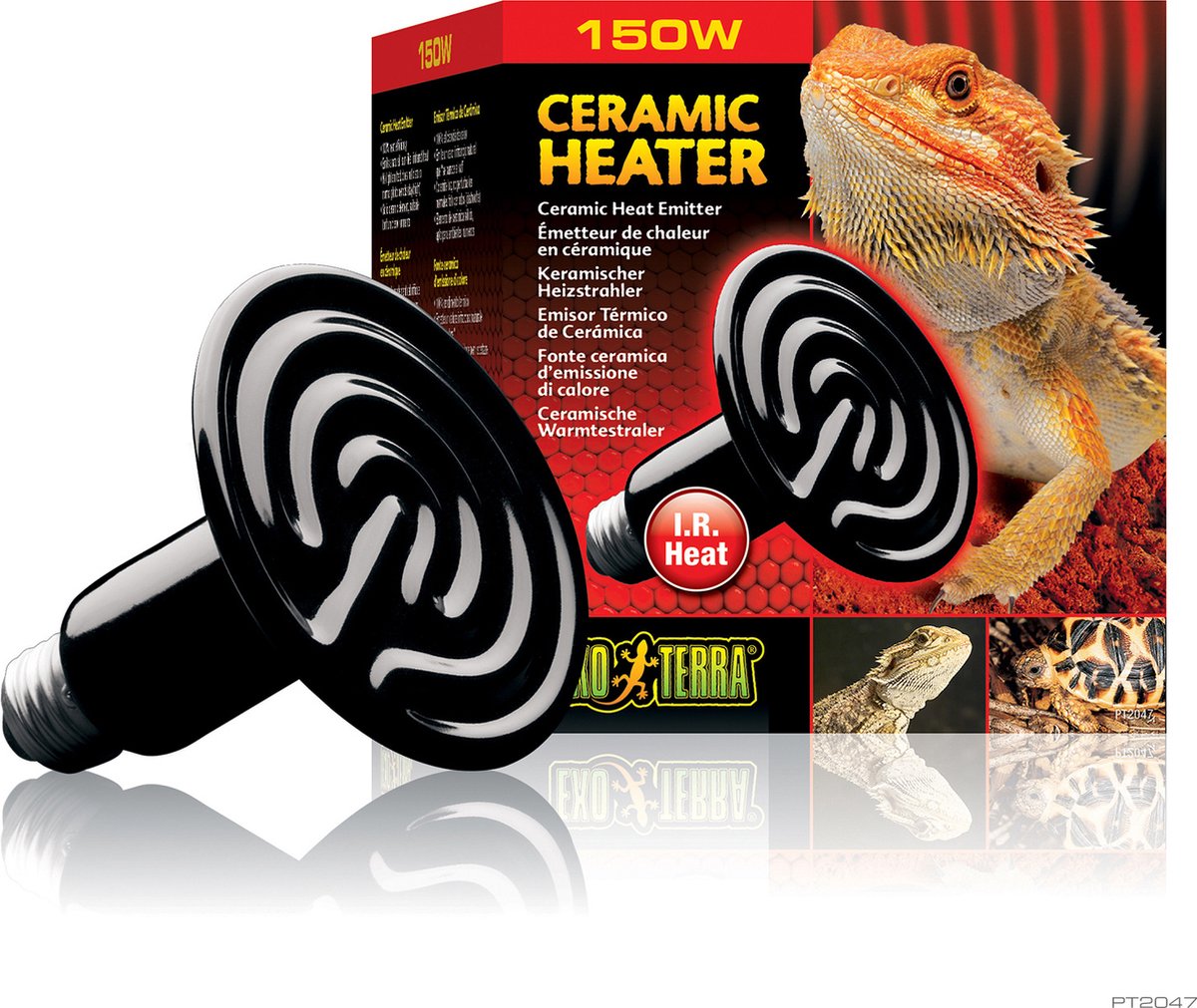 Exo terra - riscaldamento - rettili - radiatore termico in ceramica 150w - 10,5x10,5x13,5cm - 1pz