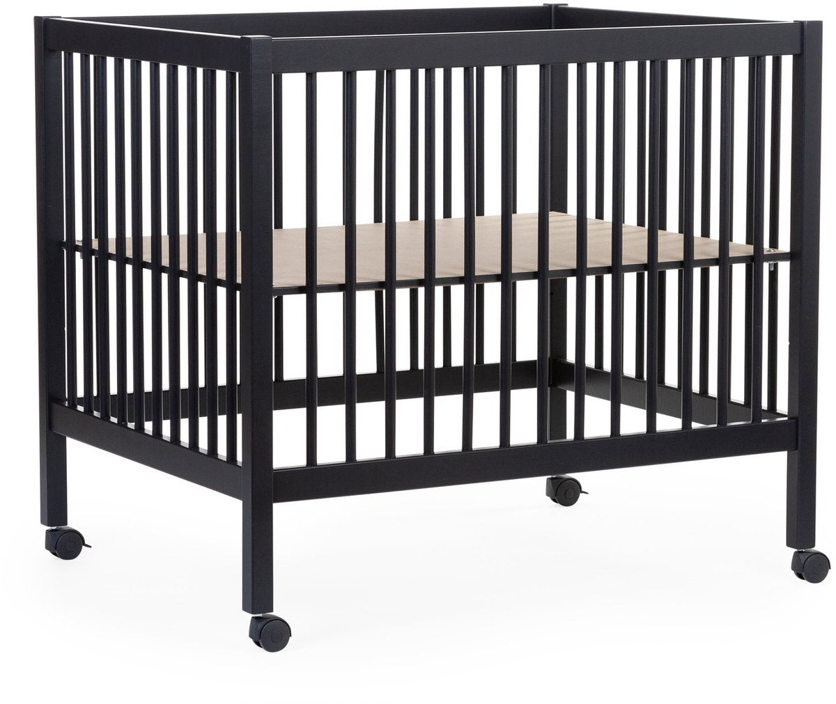 Box Childhome Park 97 con ruote - legno - da 0 a 36 m - nero - 98 x 78 x 82 cm