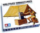Tamiya modelbouwpakket diorama - 35074 wwii diorama-set tent w radio - 1 figure plastic - 1:35 - modelbouw