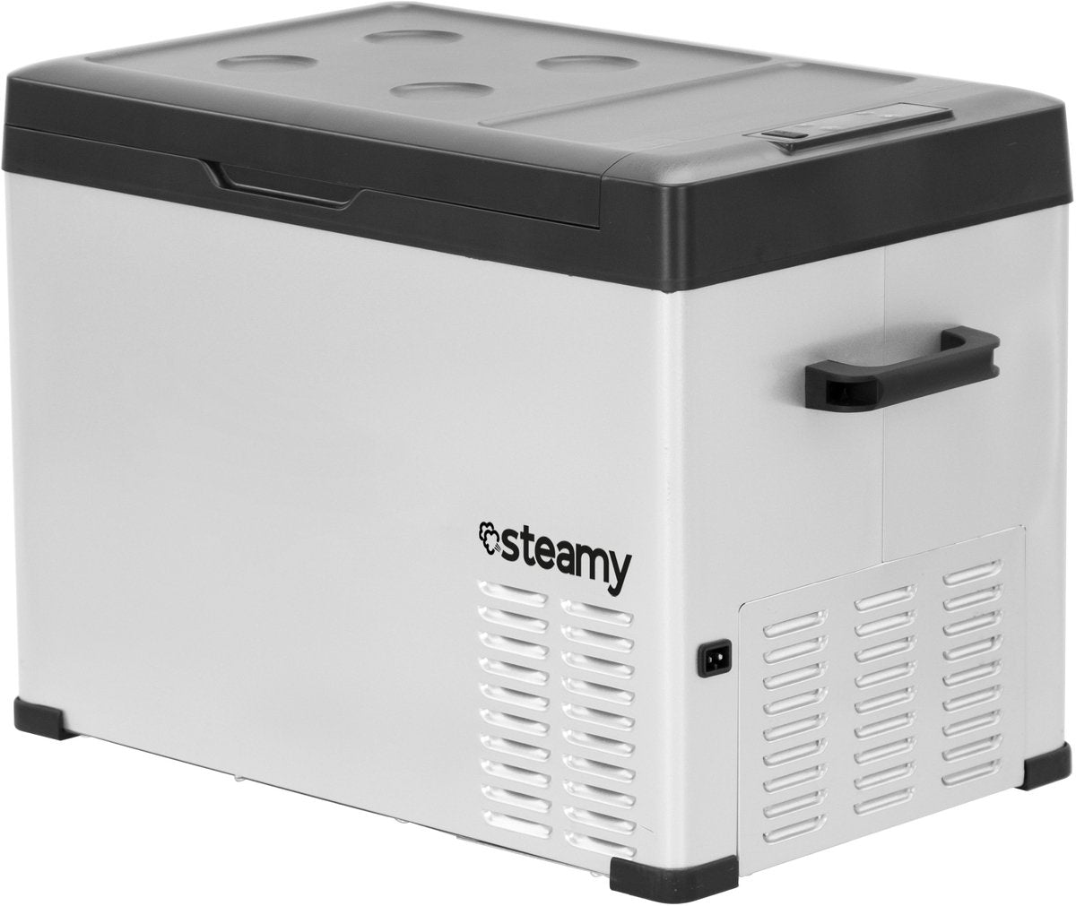 Steamy -e single zone elektrische compressor koelbox - single zone - 36 liter - 12v en 230v - voor auto en camping - zilver