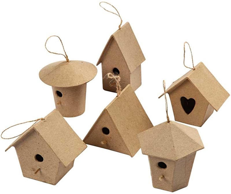 Mini casette per uccellini Creativ Company, h: 7 cm, 6 pezzi 1 scatola