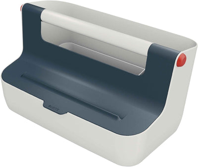 Comoda scatola portaoggetti portatile Leitz con scomparti - scatola portaoggetti con coperchio - ideale per l'home office che lavora da casa - grigio velluto