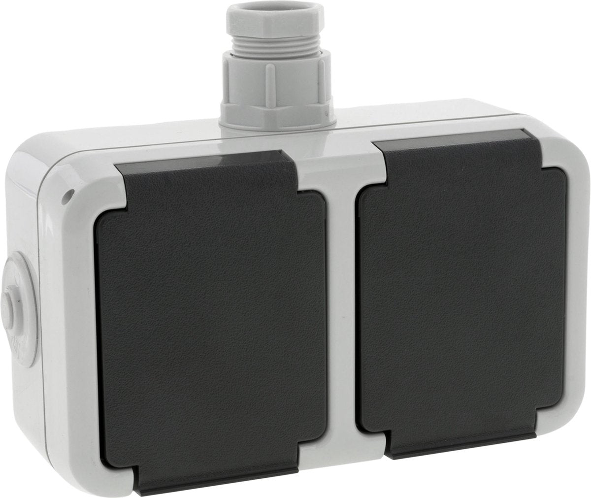 Peha spatwaterdicht contactdoos opbouw 2v horizont randaarde wartel m20