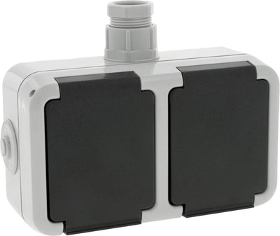 Presa Peha da parete protetta contro gli spruzzi d'acqua 2V pressacavo con messa a terra orizzontale M20