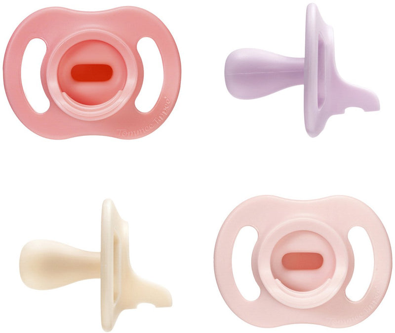 Succhietto Stayput ultraleggero Tommee Tippee - 0-6 mesi - set da 4 - succhietto in silicone monopezzo - rosa