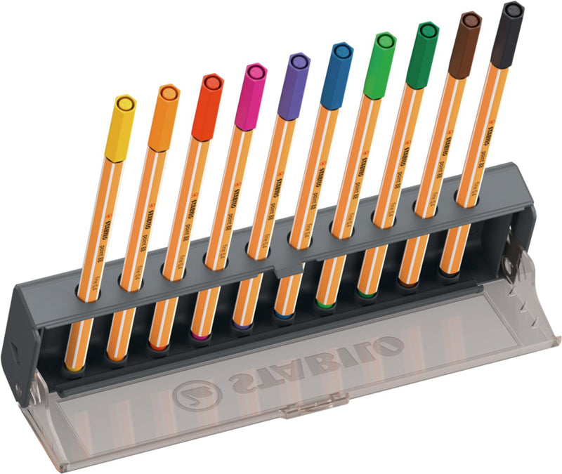 Stabilo point 88 - fineliner premium - set a clic - 10 colori diversi