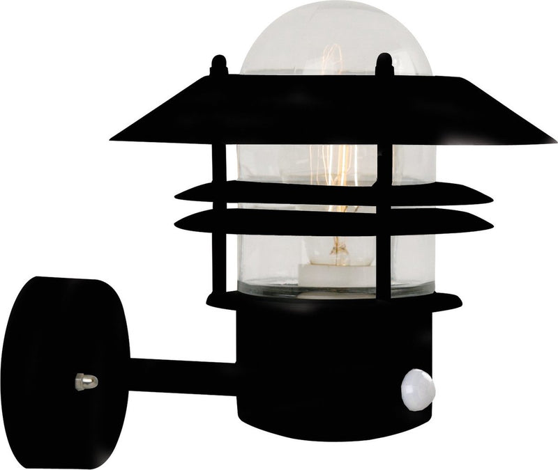 Nordlux casa de troncos-aplique-sensor-e27-negro