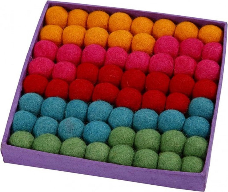 Perline in lana Creative Company, d 20 mm, colori forti, 64 pezzi 1 scatola