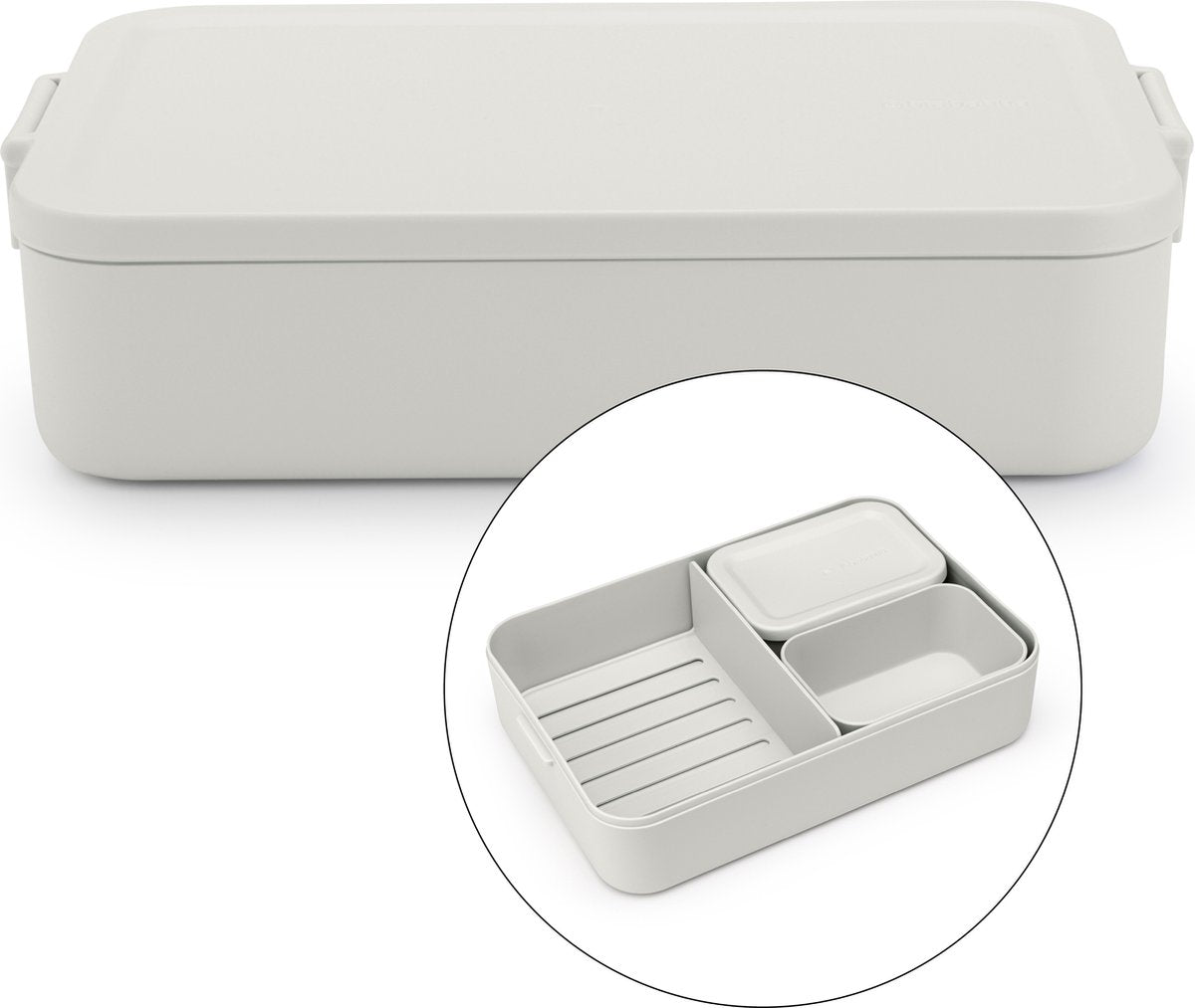 Brabantia make take bento lunchbox broodtrommel - incl bentobox - large - kunststof - light grey