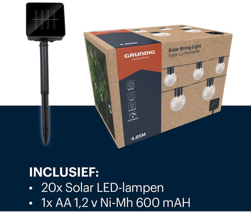 Ghirlanda di illuminazione da giardino ad energia solare 4,9 m | 2 pezzi