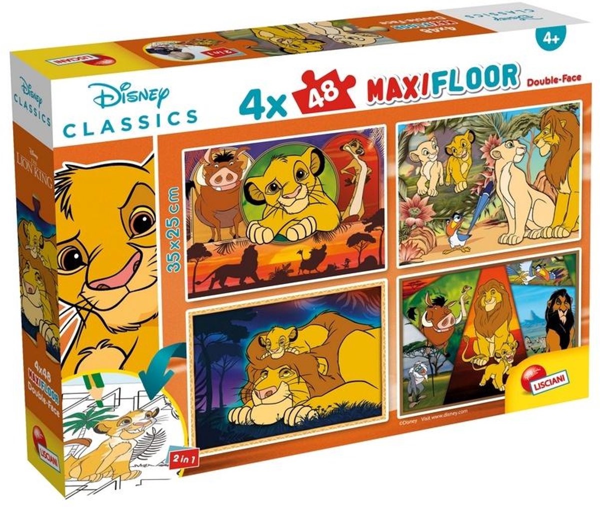 Lisciani disney puzzle maxifloor 4 x 48 lion king