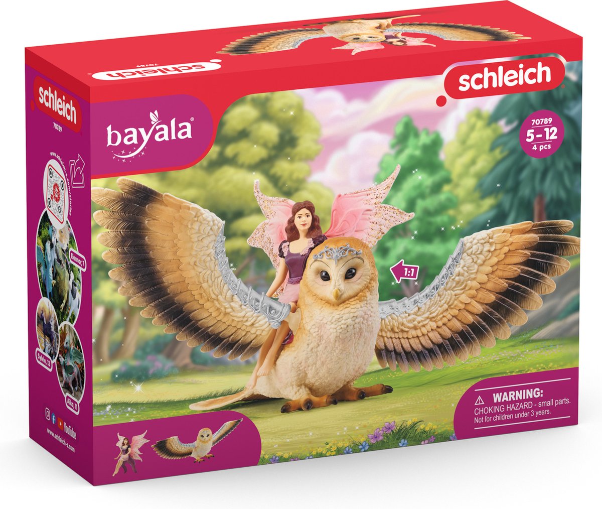 Schleich Bayala - Elfo su gufo scintillante - figura da gioco - giocattoli per bambini e bambine - da 5 a 12 anni - 70789