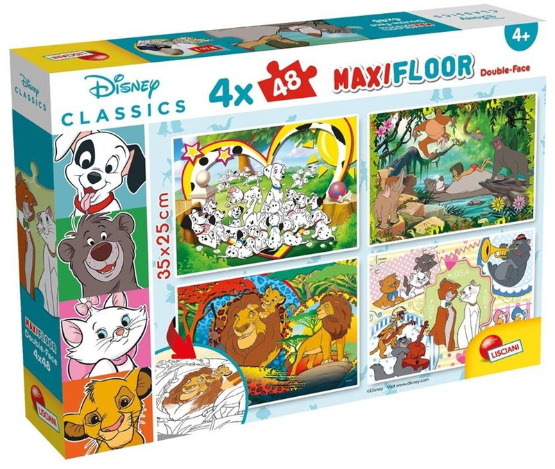 Lisciani disney puzzle maxifloor 4 x 48 clásicos