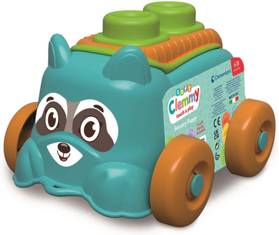 Clementoni Baby - Clemmy Sensory Puppy Blue con bloques suaves, 5dlg.