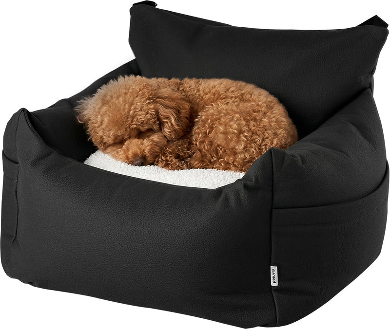 Seggiolino auto per cani Peluvio burgos – seggiolino per auto – cesta e seggiolino auto 2 in 1 – cintura di sicurezza – rivestimento lavabile 30°c – scomparti portaoggetti – nero