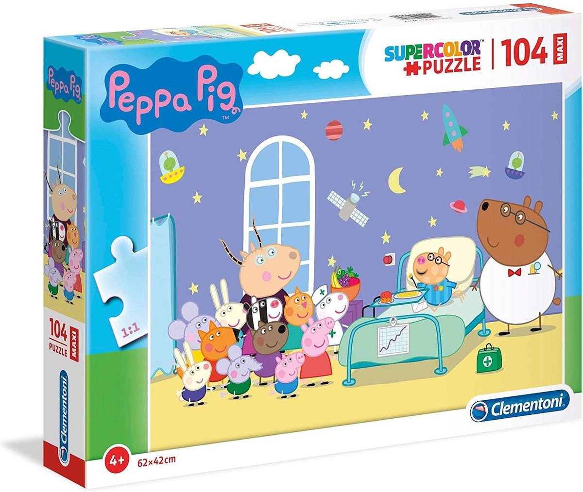 Clementoni - puzzel 104 stukjes maxi peppa pig, kinderpuzzels, 6-8 jaar, 23735