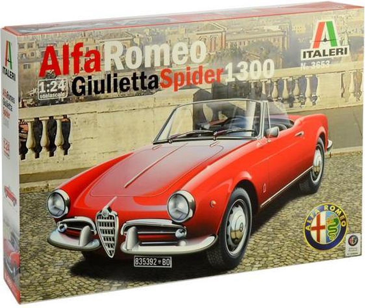 Italeri model kit military vehicles - 3653 alfa romeo giulietta spider 1300 plastic - 1:24 - model making