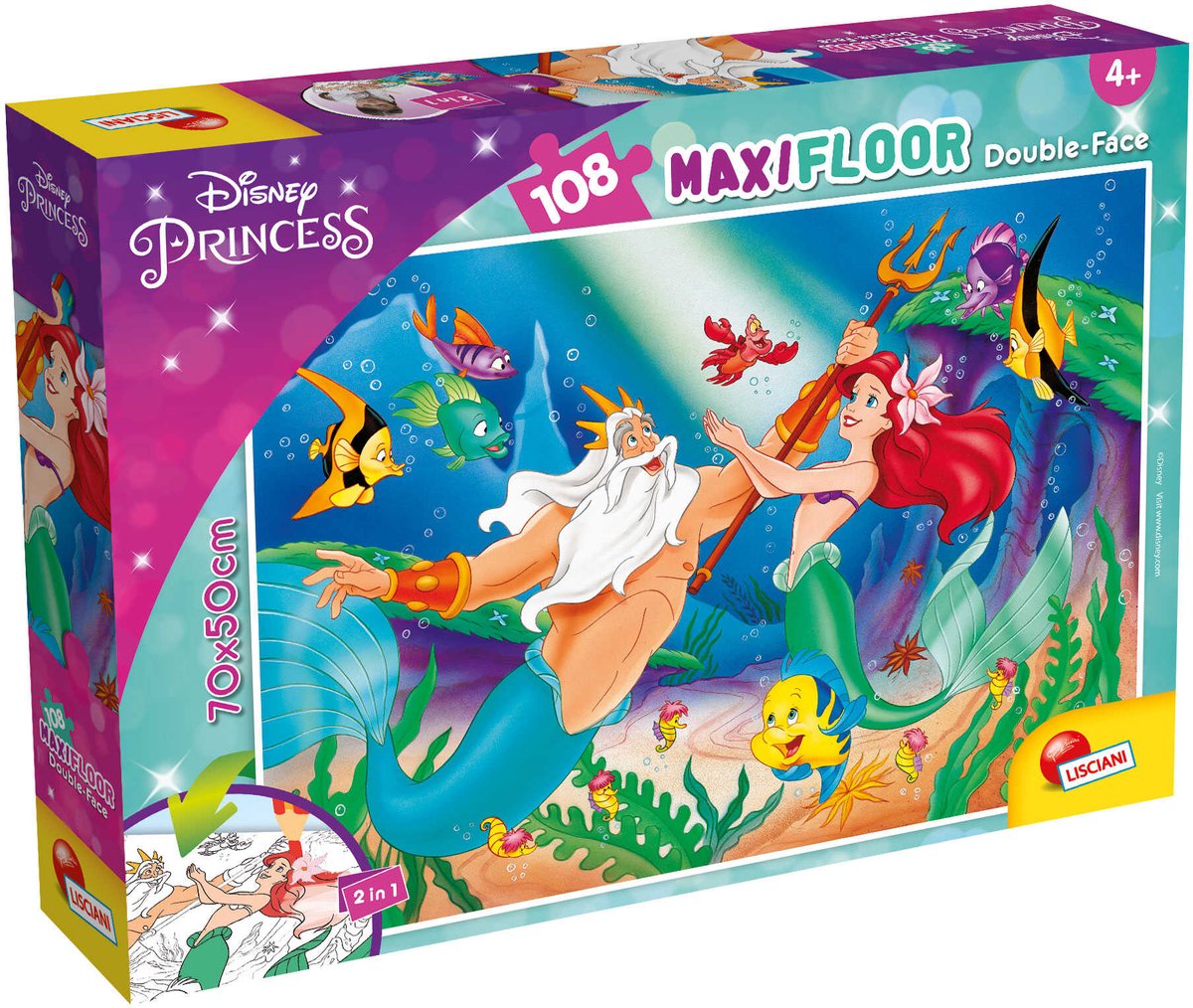 Lisciani disney puzzle df maxi piso 108 la sirenita
