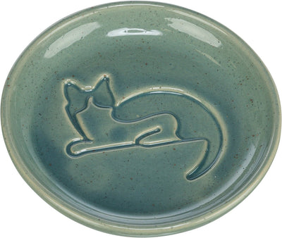 Trixie Food Bowl Cat Cat Cat Relief Ceramic Blue