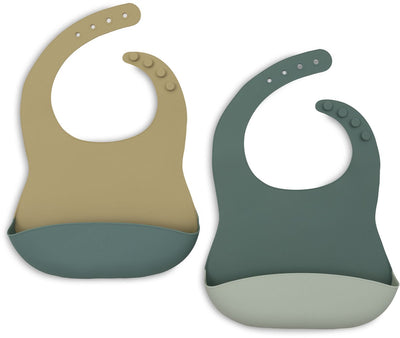 Bavaglini Jollein in silicone - 2 pezzi - tonalità giada