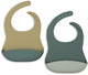 Jollein slabbetjes siliconen - 2 stuks - jade shades