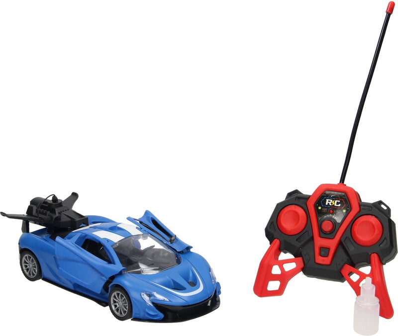 Coche deportivo RC con función de vapor azul.