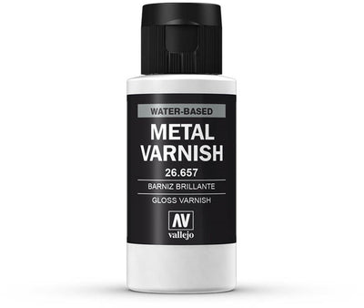 Vallejo hobbyverf - 26657 gloss metal varnish - water based (60 ml) verf flesje - 60 ml