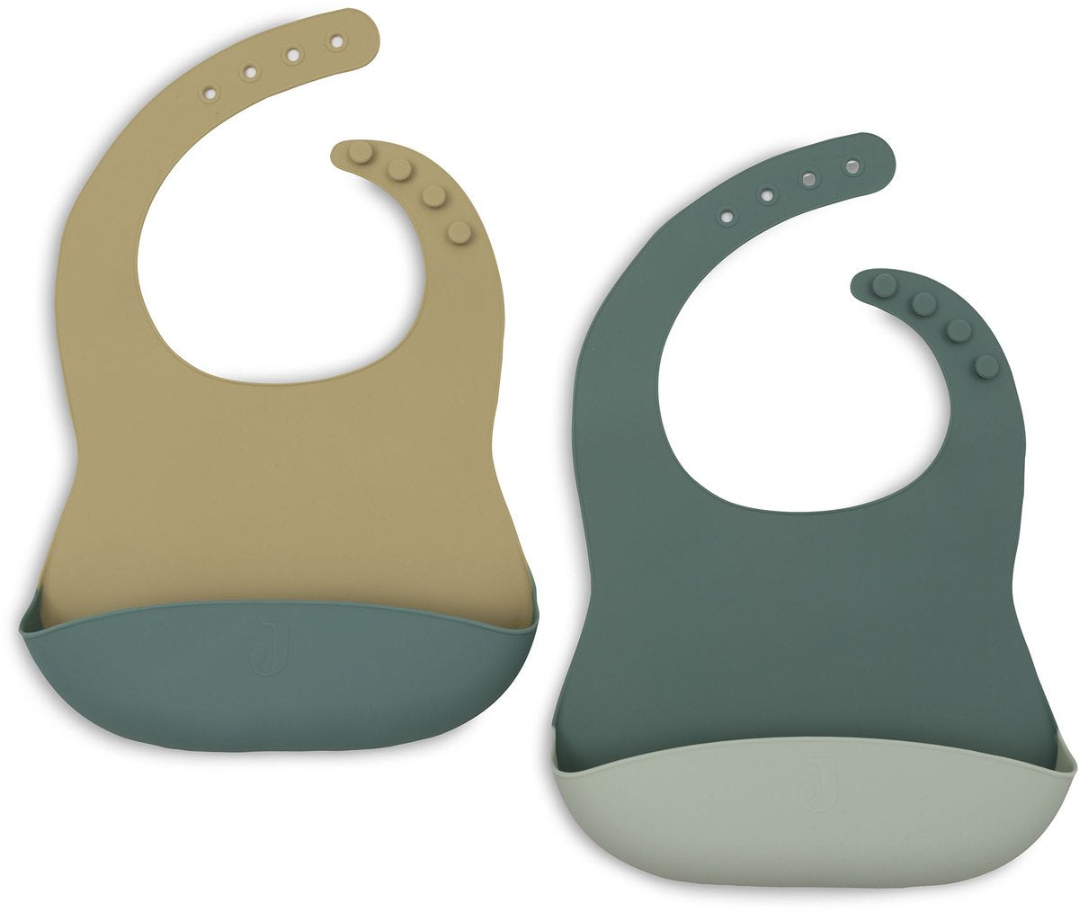 Baberos de silicona Jollein - 2 piezas - tonos jade