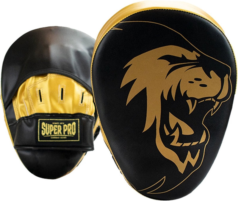 Paramani super professionali per equipaggiamento da combattimento curvo in PU nero oro