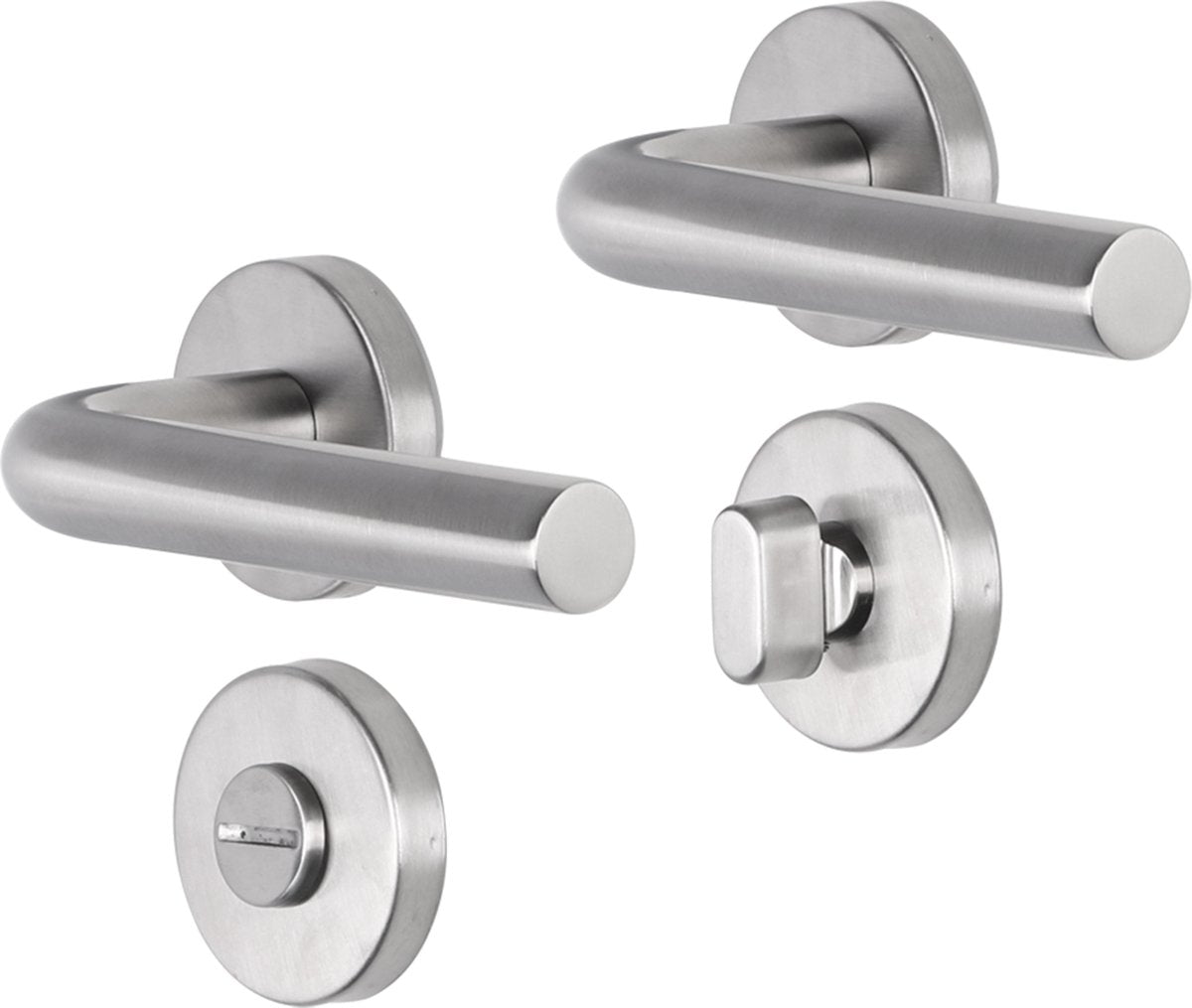 Taburete Impresso Dursley con 2 rosetas para inodoro redondo oculto de acero inoxidable
