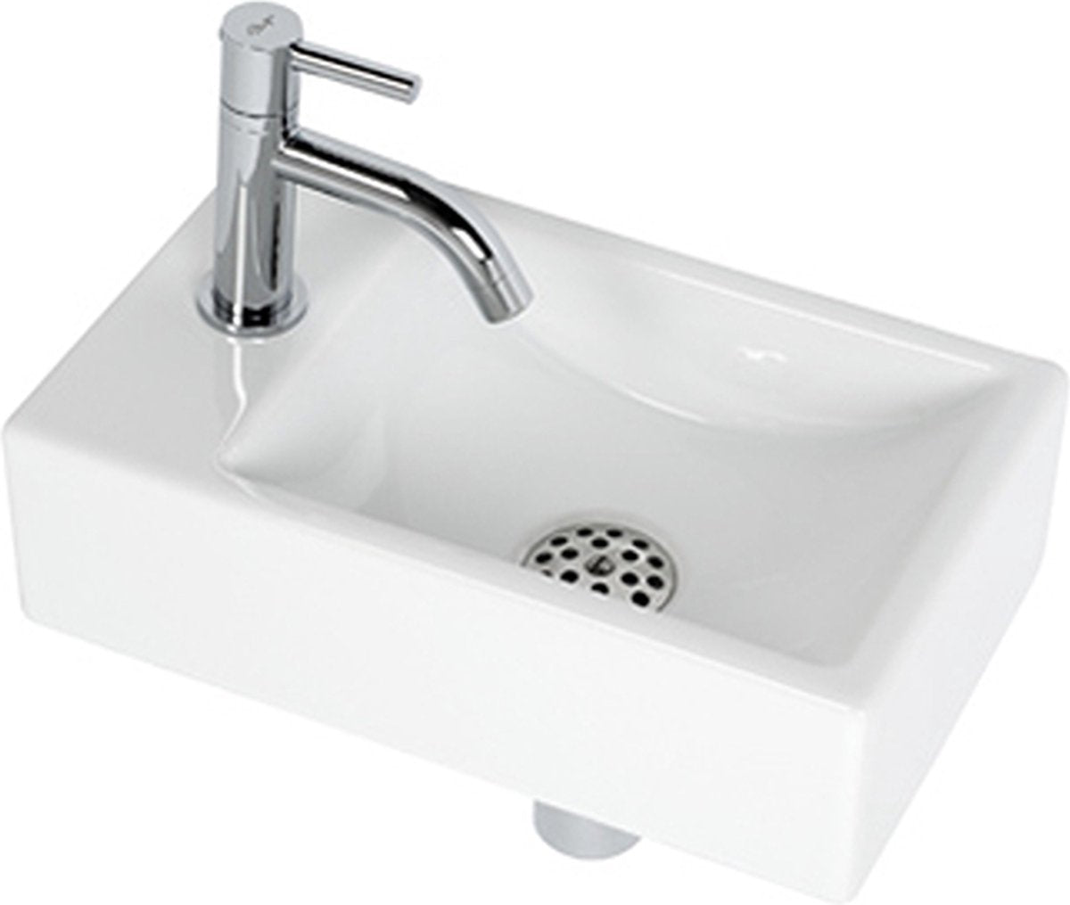 Set fontana Plieger Austin – set fontana per WC – set fontana sinistra – ceramica – incl. sifone per rubinetto – bianco