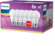 Lampada LED Philips a risparmio energetico opaca - 75 w - E27 - luce bianca calda - 6 pezzi - risparmia sui costi energetici