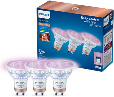 Philips lighting philips smart lighting - spot 3-pack - smart LED lighting - colored and white light - gu10 - 50w - wi-fi