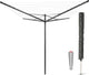 Asciugatrice rotativa Brabantia Top Spinner - 40 m - con ancoraggio a terra in metallo e copertura protettiva - antracite
