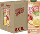 Bebida doble - zumo - naranja melocotón - 8 x 1l