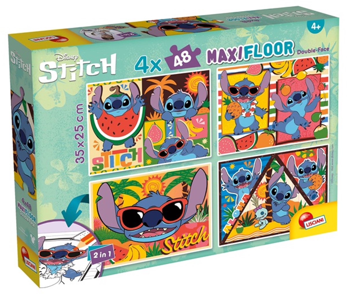 Lisciani disney puzzle maxifloor 4 x 48 lilo stitch