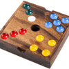Engelhart edelstenen spel – walnoothout – 18,3 x 18,3 x 4 cm – inclusief 60 edelstenen – strategisch bordspel –
