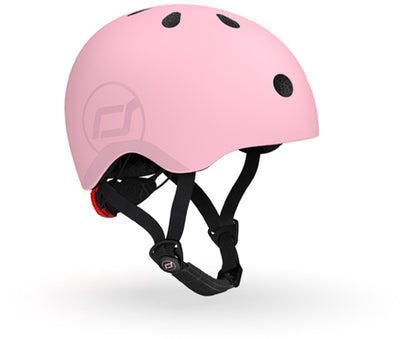 Casco Scoot Ride – Casco para niños – S 51-55 cm – Luz trasera LED – Cierre magnético – Ajustable – Rosa