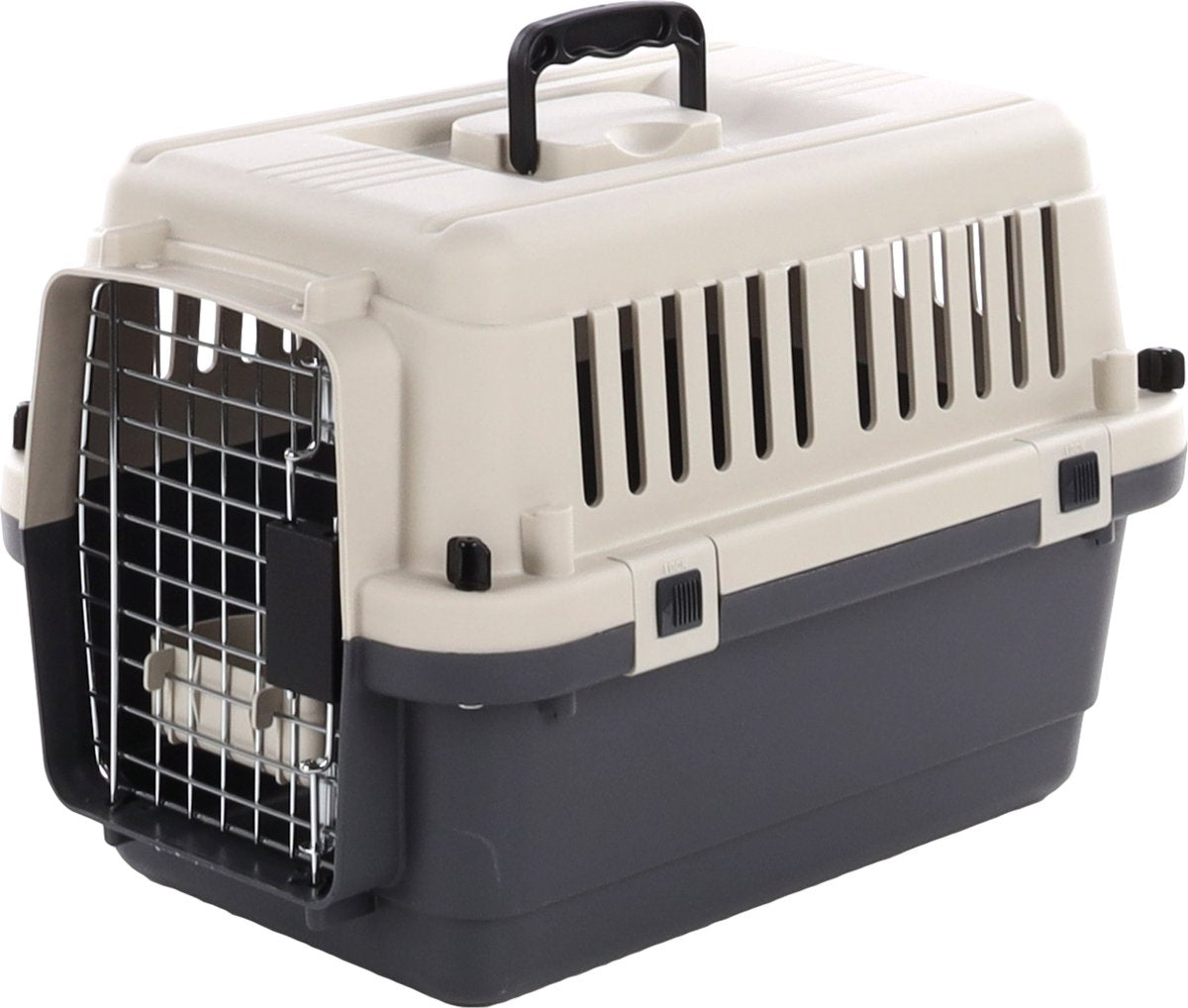 Flamingo transportbox kat en hond – autobench xs 50x33x33 cm – transportkooi nomad donkergrijs