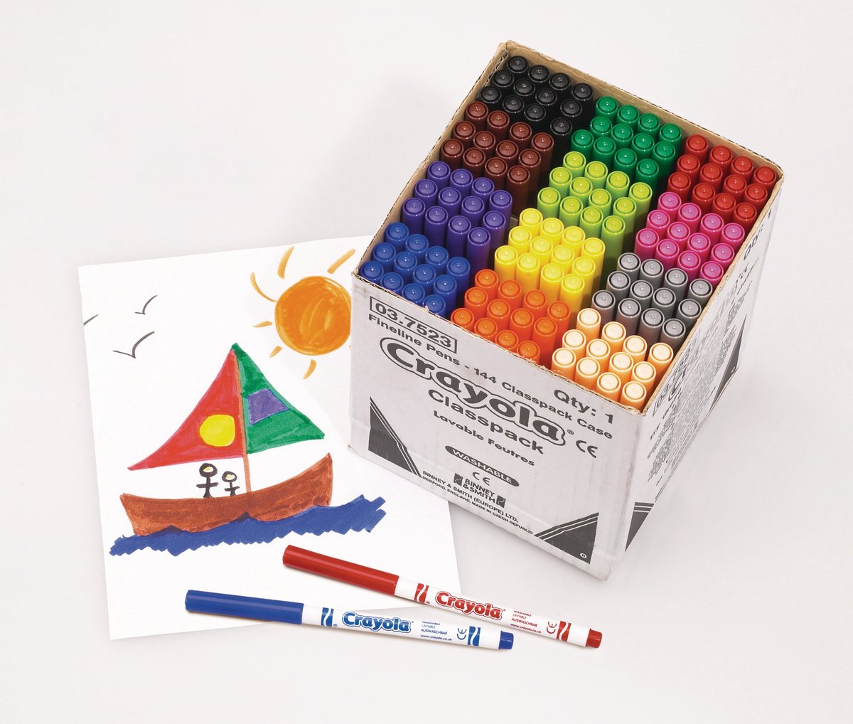 Crayola - marker - school pack 144 washable felt-tip pens with thin tips