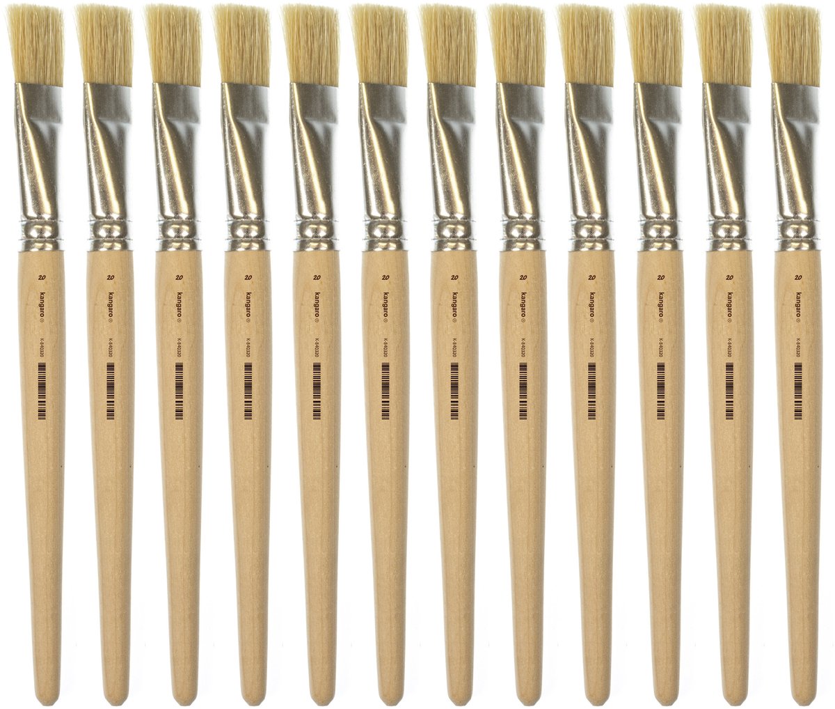 Pincel Kangaro Lyonse - tamaño 20 - madera corta sin barnizar - caja de 12 piezas - k-840320