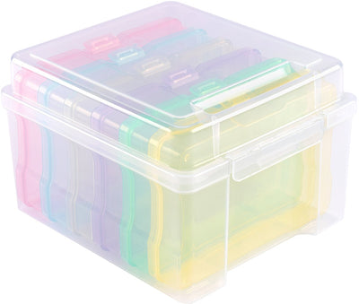 Vaessen creative • storage box with 6 pastel cassettes