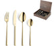 Amefa Metropole - Set di posate da 24 pezzi - per 6 persone - lucide - oro - in lussuosa scatola di legno