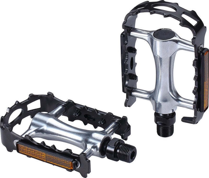 Bbb Cycling bigfeet 2.0 pedales de bicicleta bicicleta urbana, pedal de bicicleta eléctrica MTB - universal - pedales de plataforma duraderos con reflectores - negro - pedales de bicicleta - bpd-16b