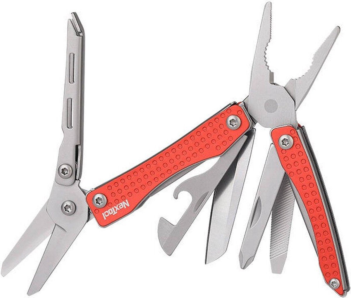 Nextool mini buque insignia – multiherramienta 10 en 1 – acero inoxidable rojo – compacto, duradero