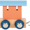 Small foot - trenino in legno polare - vagone rosa salmone blu - 12 pezzi