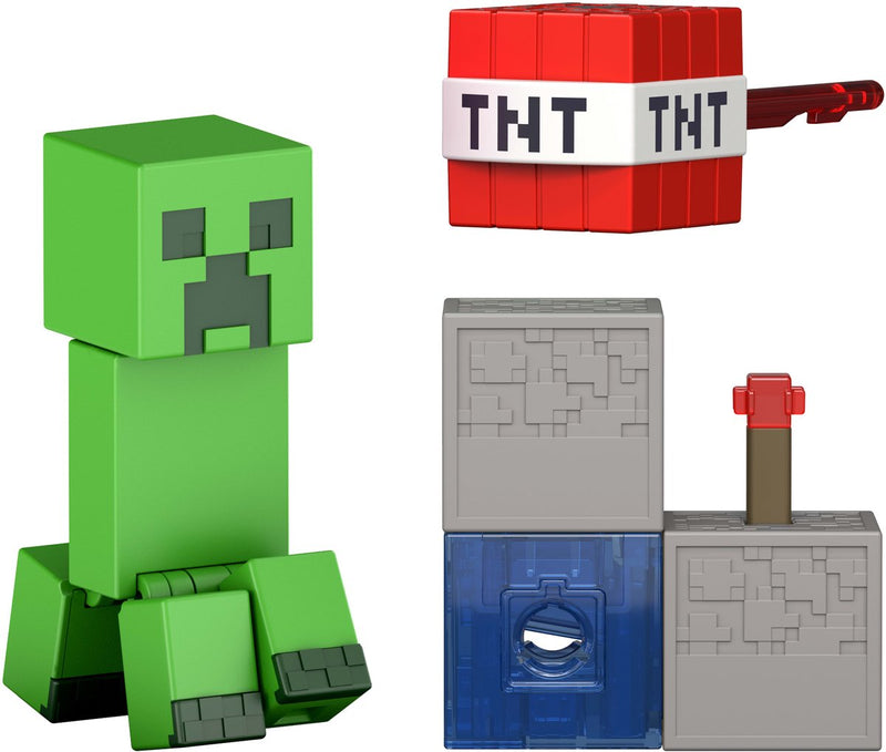 Action figure e set di accessori Mattel Minecraft Redstone Charged Creeper