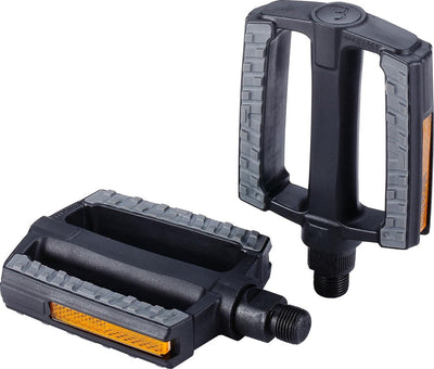 Bbb cycling steadyrider bicycle pedals - rubber anti-slip - city bike e-bike - with reflector - black - pedal bike - flat pedals - bpd-44