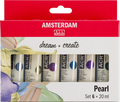 Bruynzeel Amsterdam serie standard colori acrilici madreperla set 20 ml, 6 pz.